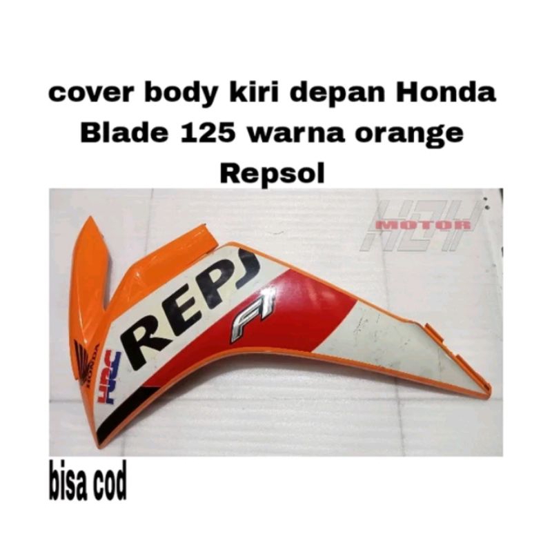 Jual cover body sayap dalem kiri Honda Blade 125 warna orange Oren