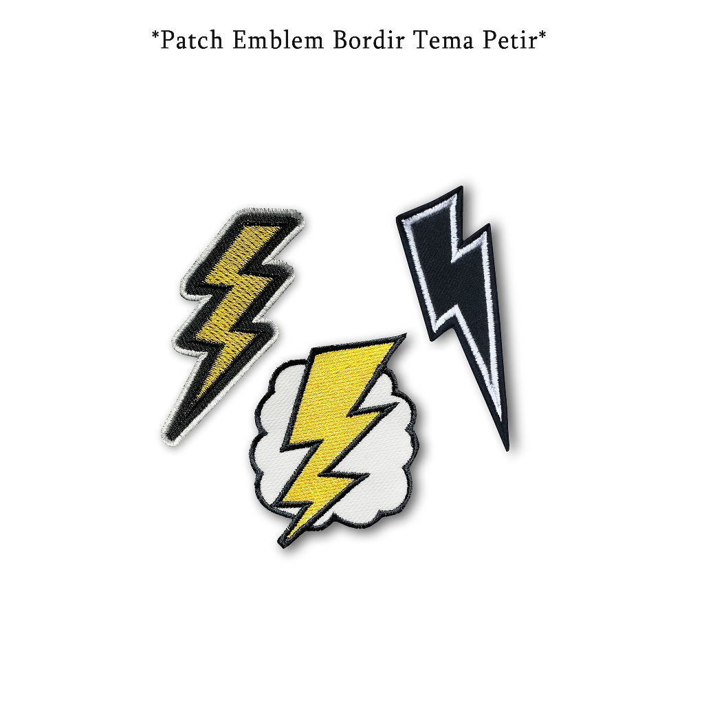 Jual Patch bordir petir emblem petir kilat lucu patch iron | Shopee ...