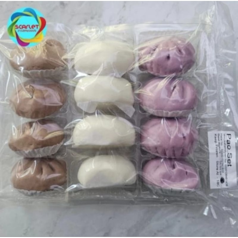 Jual Premium Pao Mix Coklat Lumer Talas Taosa Bakpao Halal 12 Pcs