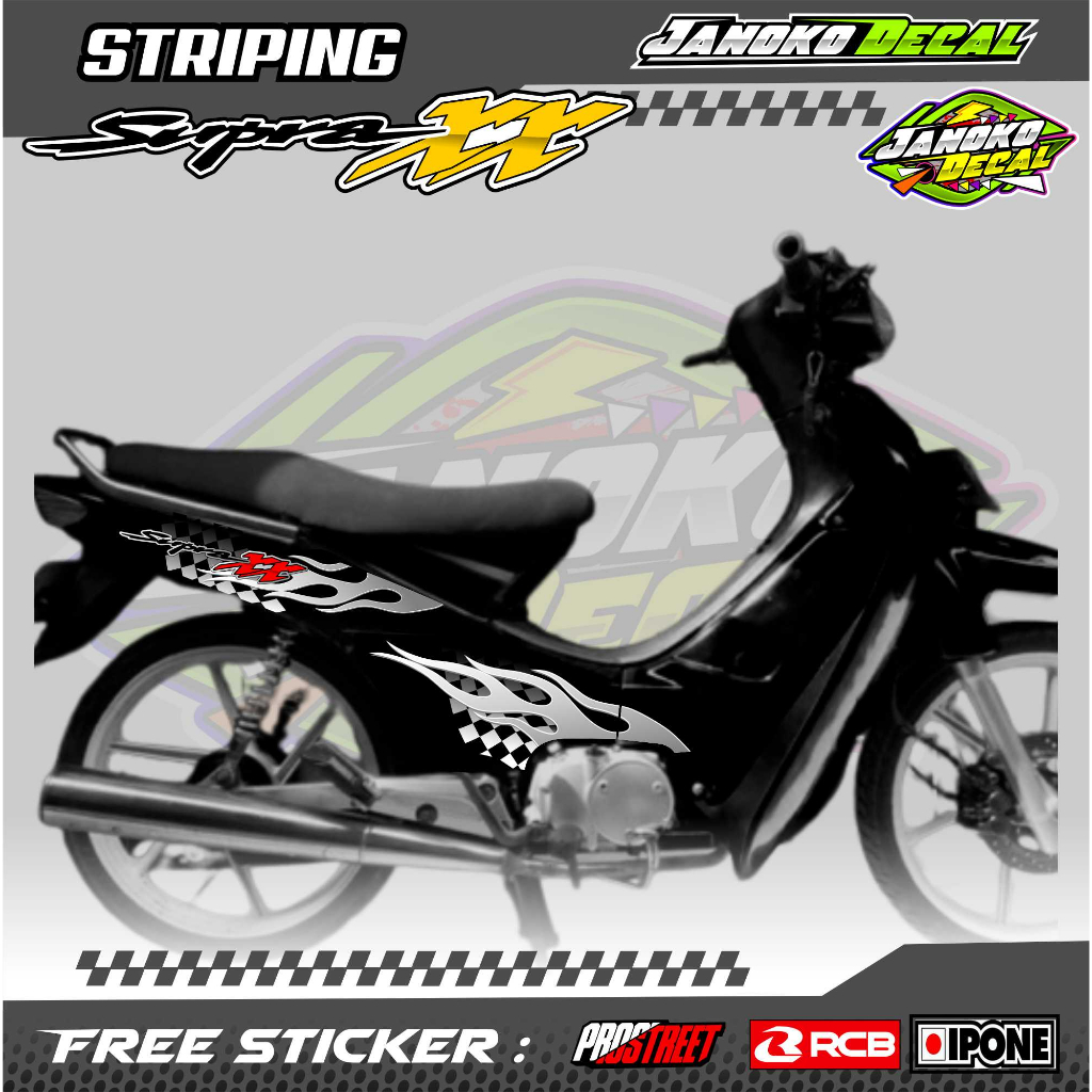 Jual STRIPING VARIASI HONDA SUPRA XX DESAIN API / STICKER MOTOR SUPRA ...