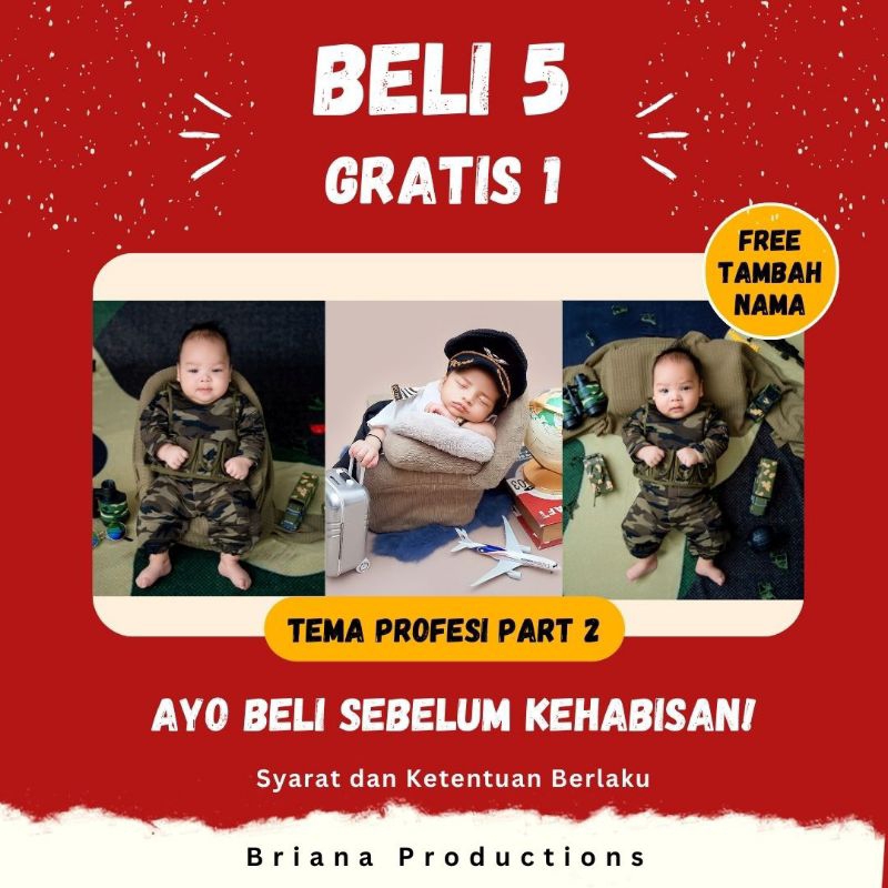 Jasa Edit Foto Bayi Newborn Ala Studio Tema Profesi 2 - Briana Productions
