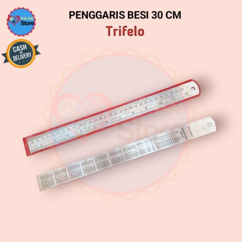 Jual Trifelo Penggaris Besi Stainless Steel Ruler 30 Cm Shopee Indonesia