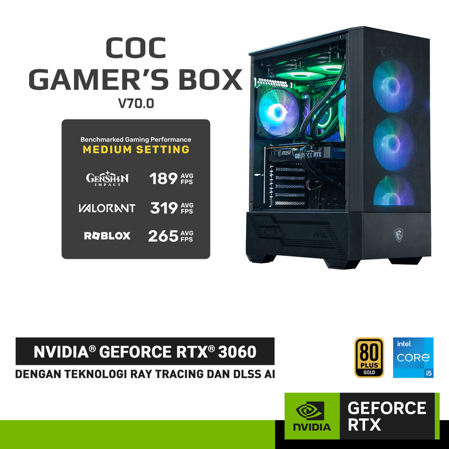 Jual COC GAMER BOX V70.0 GeForce RTX 3060 - Paket PC Rakitan Intel Gen ...