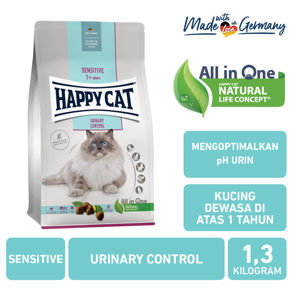 Jual Happy Cat Makanan Kucing Sensitive Urinary 1.3kg | Shopee Indonesia