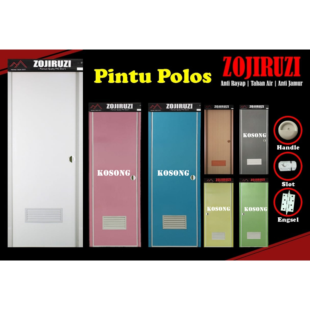 Jual Pintu PVC Zojiruzi Polos (Putih / Coklat) | Shopee Indonesia