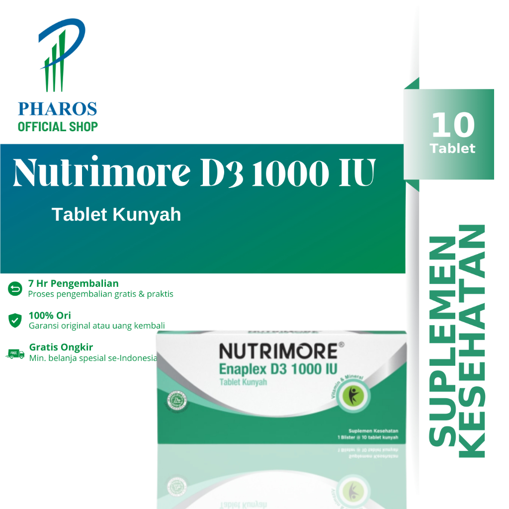 Jual Nutrimore Enaplex D3 1000 IU 1 Blister 10 Tablet / Vitamin D