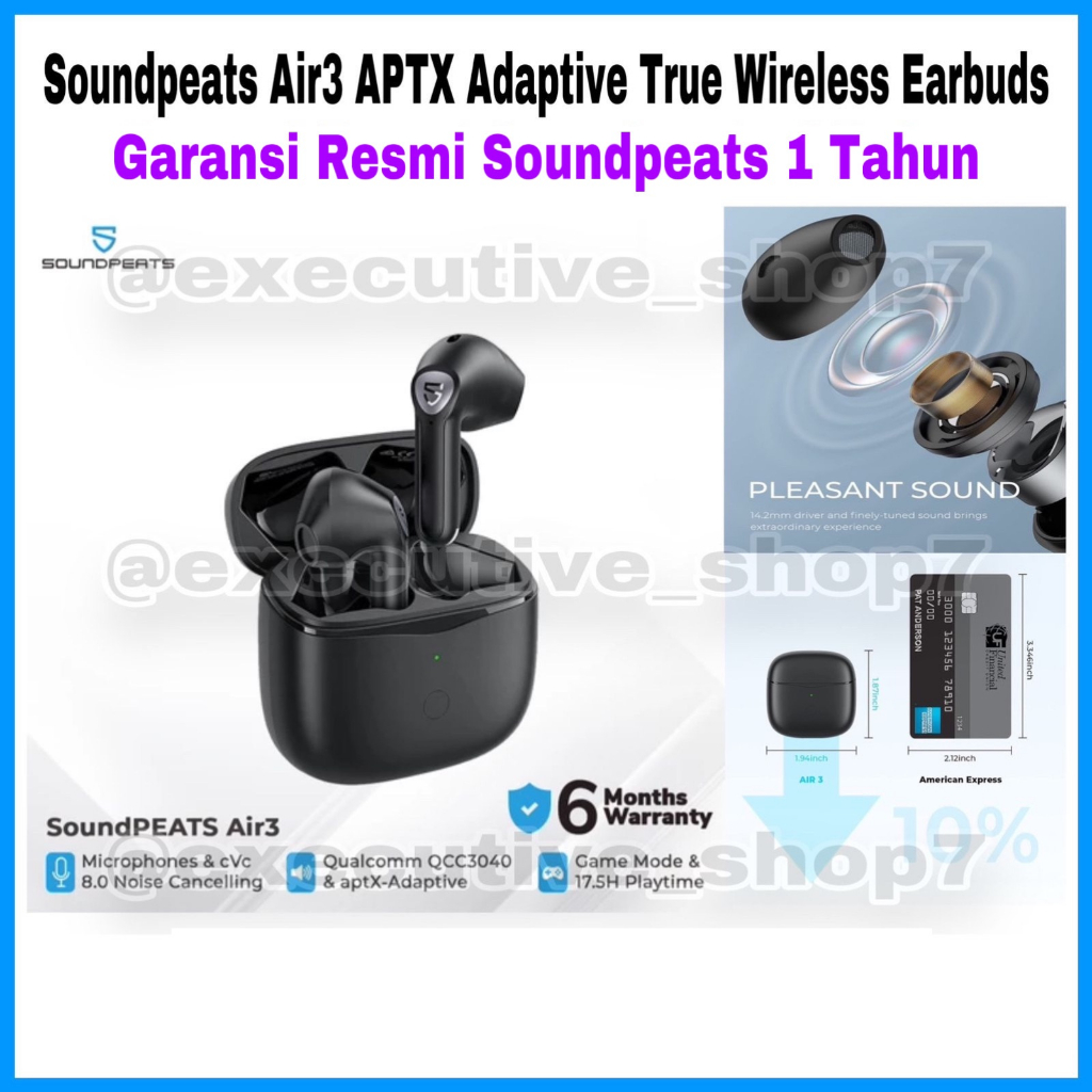 Jual Soundpeats Air3 Air 3 APTX Adaptive True Wireless Earbuds