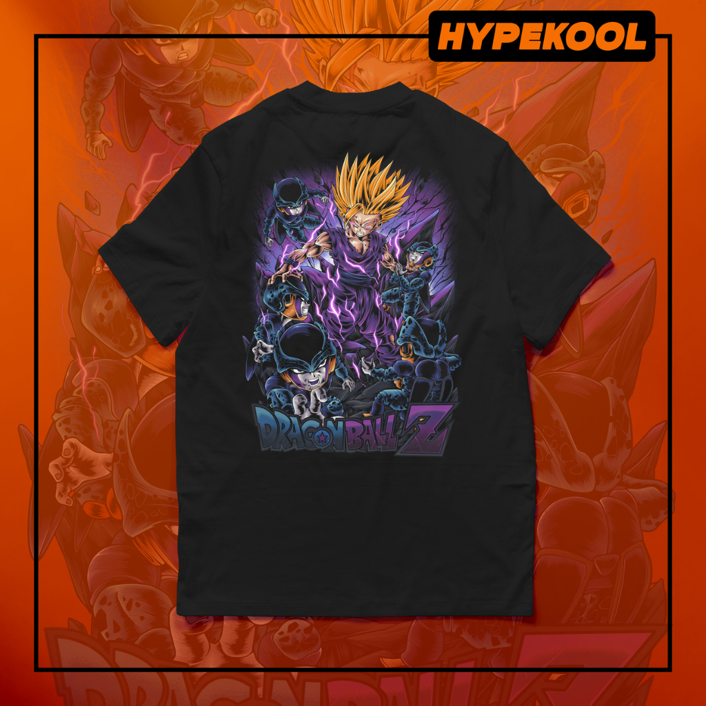 T-shirt Gohan vs Cell Dragon Ball Floqué Adulte Homme Femme Courtes Manches main image 1