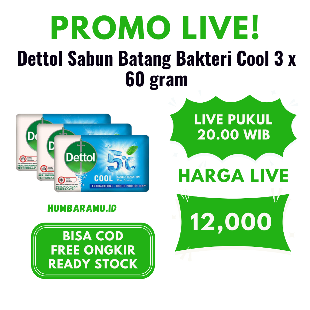 Jual Dettol Sabun Batang Bakteri Cool 3 X 60 Gram Shopee Indonesia 3035