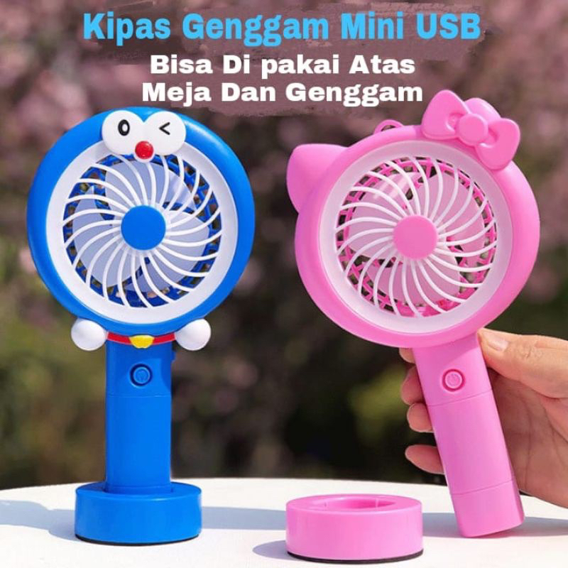 Jual Kipas mini led tangan usb portable charger / mini fan led light ...