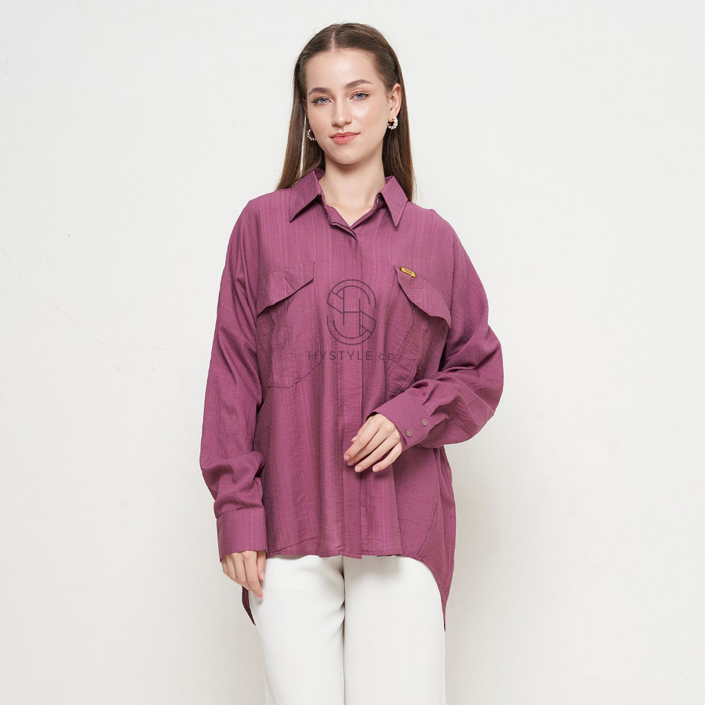 Jual Kemeja wanita atasan linen oversize kemeja wanita linen hijab dan ...