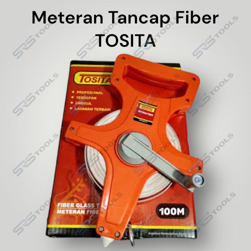 Jual TOSITA Meteran Tancap fiber 100 Meter - Roll Meter Tanah 100M ...