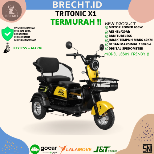 Jual Sepeda Listrik Roda Tiga Genio Tritonic X Volt Ah E Moped