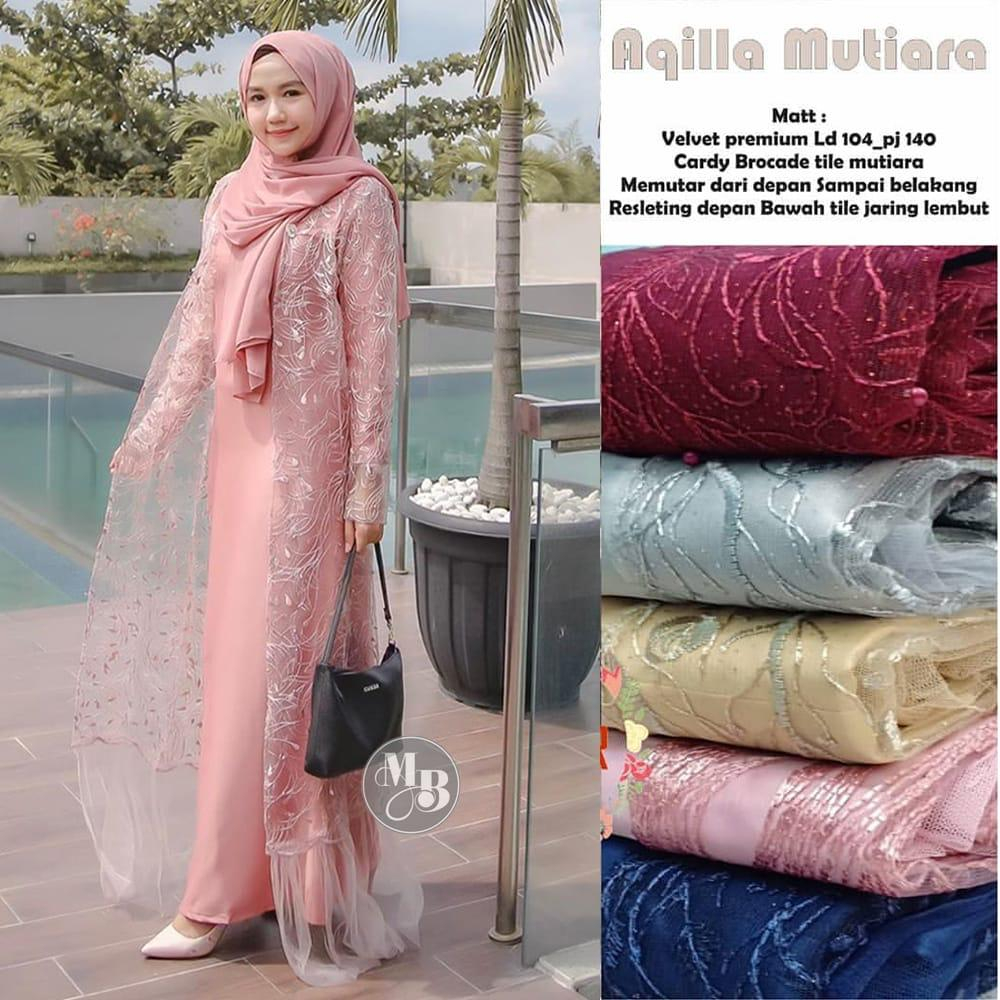 Jual Model Gamis Brokat Kombinasi Polos Terbaru 2026 Terlengkap & Harga ...