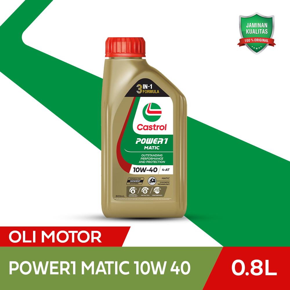 Jual Oli Mesin Motor Castrol POWER1 Matic 10W-40 (0.8L) | Shopee Indonesia