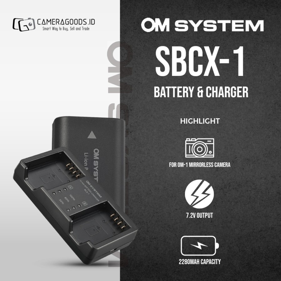 Om System Sbcx-1 Battery With Charger Kit Black And Red OM