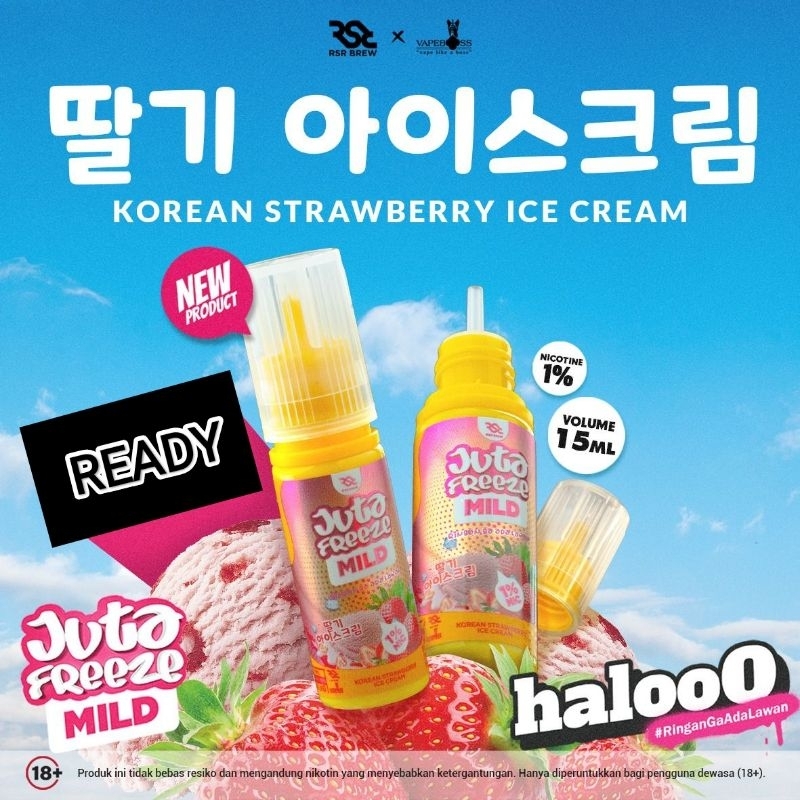 Jual Salt Nicotine Juta Korean Straberry Ice Cream 15ml 10mg Shopee