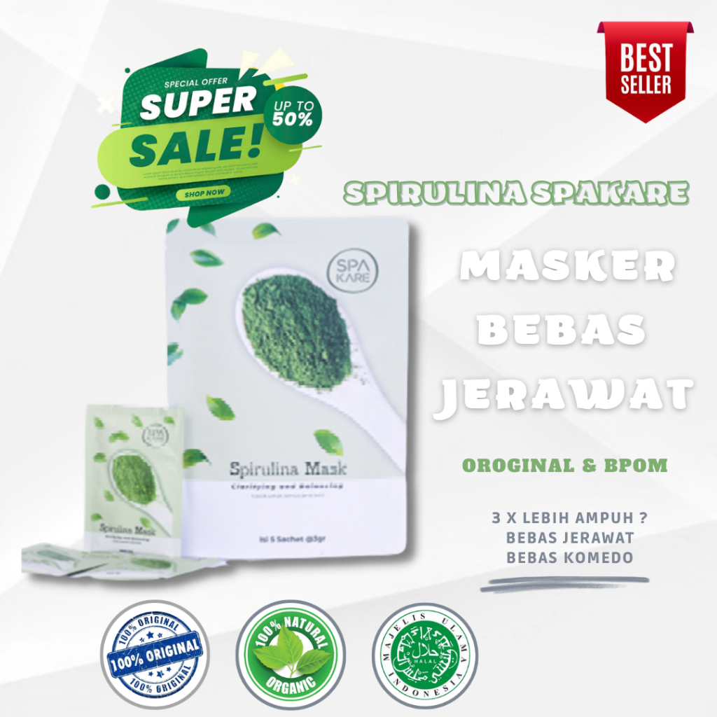 Jual Masker Spirulina Jerawat Spakare Spirulina Tiens Spakare