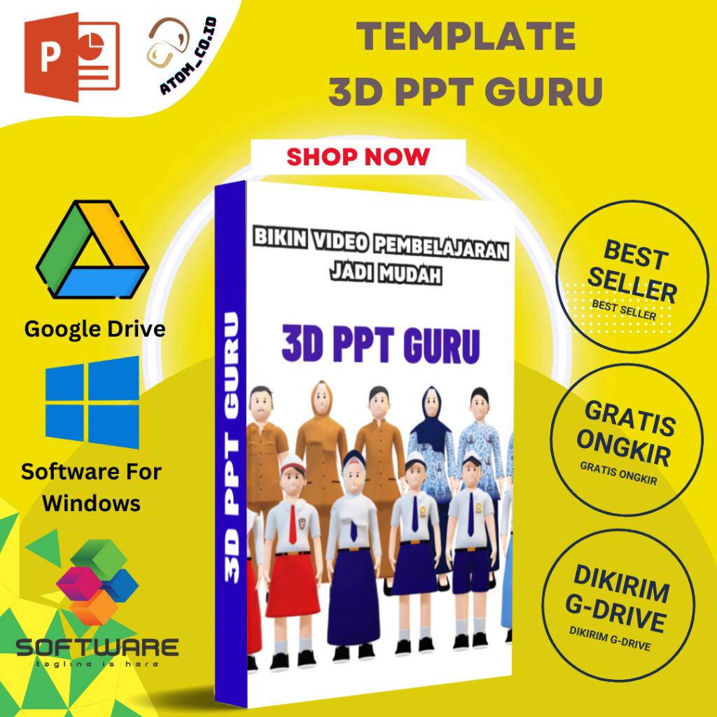 Jual TEMPLATE 3D PPT GURU - Template Powerpoint Animasi Presentasi ...