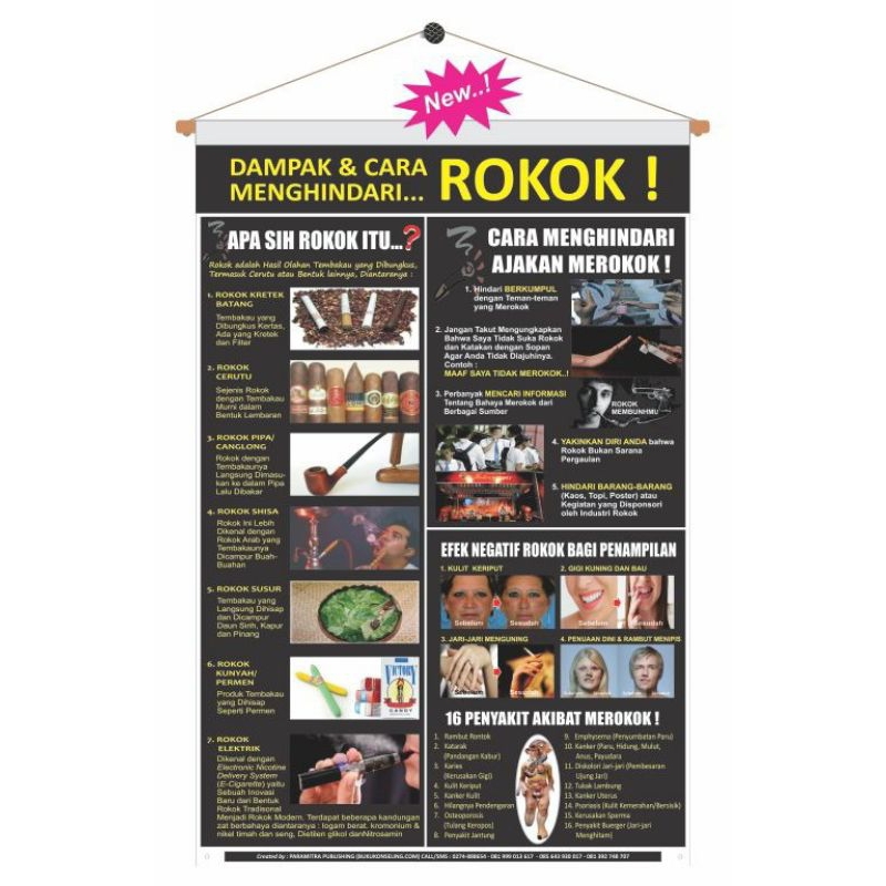 Jual Banner / poster dampak cara menghindari rokok | Shopee Indonesia