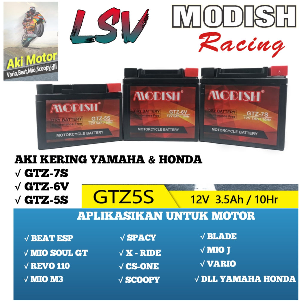 Jual AKI MOTOR HONDA SNI KERING GTZ5S AKI MOTOR GTZ7S AKI MOTOR GTZ6V