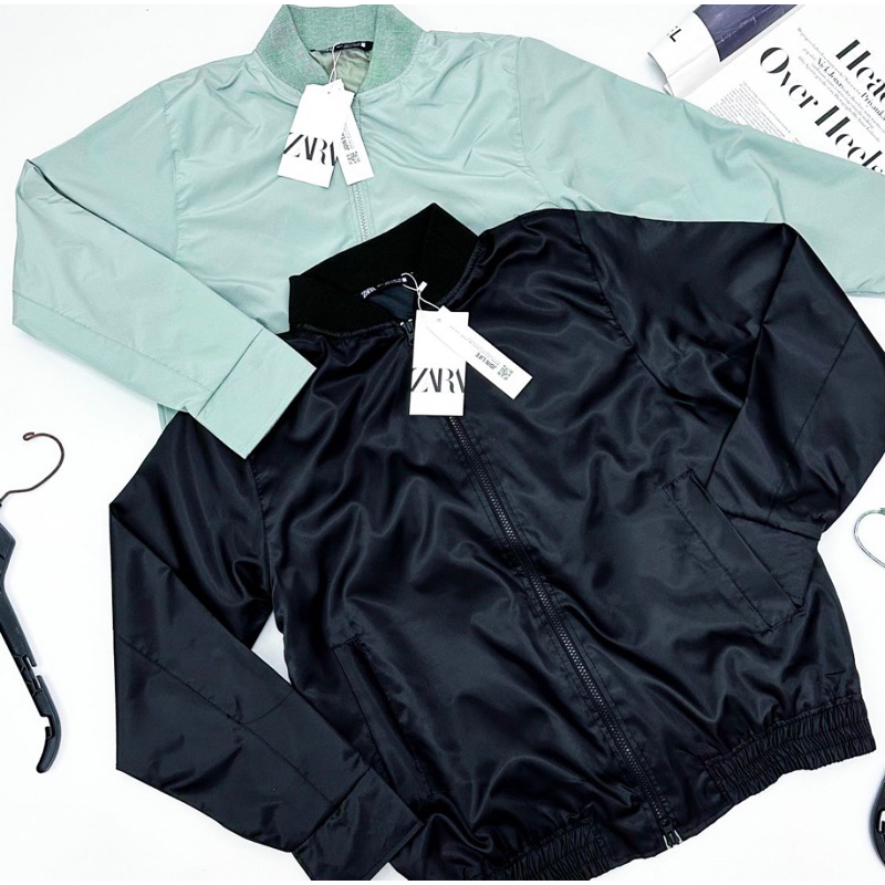 Jual Outer Double Zip Bomber Jacket (2 Colors) Shopee Indonesia