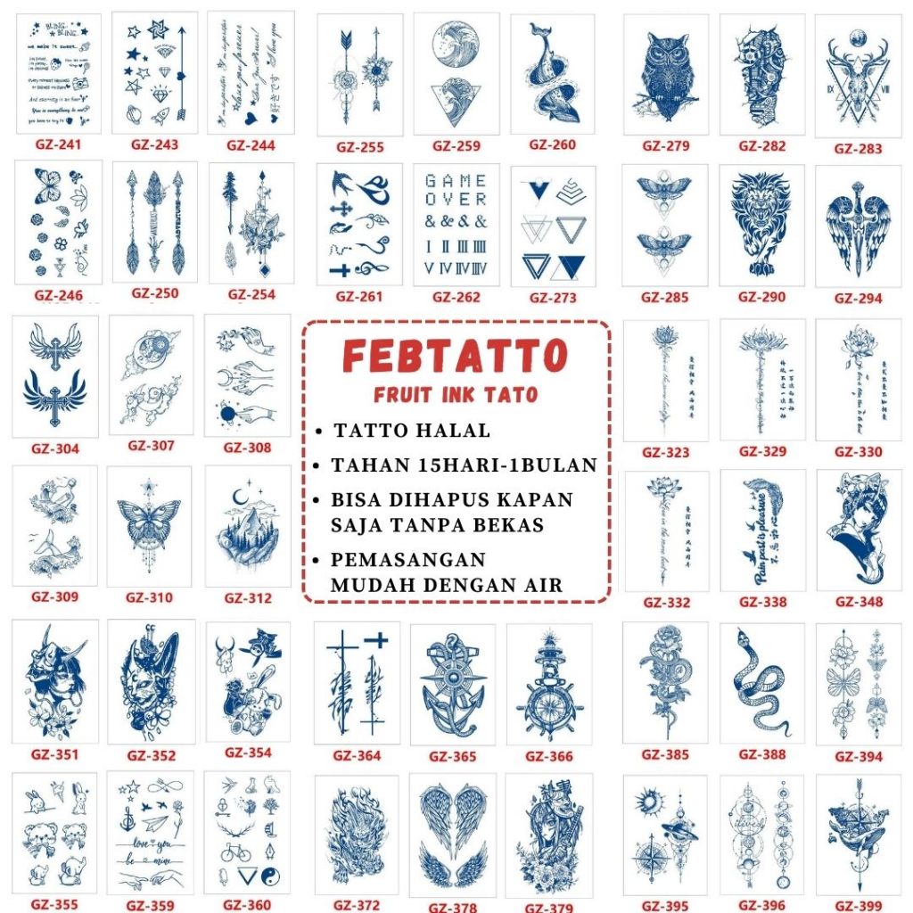 Jual FRUIT INK Tato Temporer Semi Permanent Ukuran 11cmx18cm Motif ...
