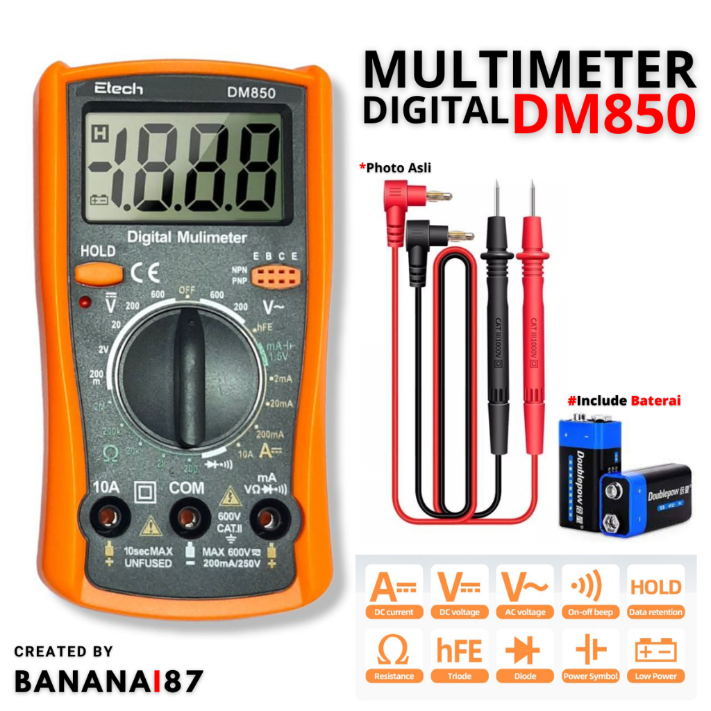 Jual NEW DM850 Multimeter Digital Voltage Tester Multitester Digital