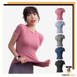 TIMETOSPORT Kaos T-shirt Baju Wanita Lengan Pendek Olahraga Yoga Gym Fitness Aerobik Zumba 1002