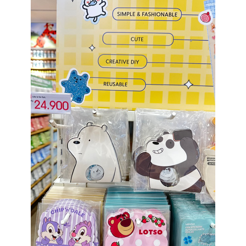 Jual MINISO SHAPED CHARACTER SHAPED STICKERS WE BARE BEARS STICKER WBB ...