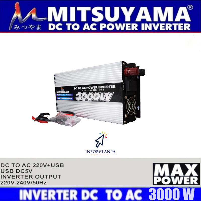 Jual Power Inverter 3000 Watt Mitsuyama MSINV 3000 DC To AC With USB