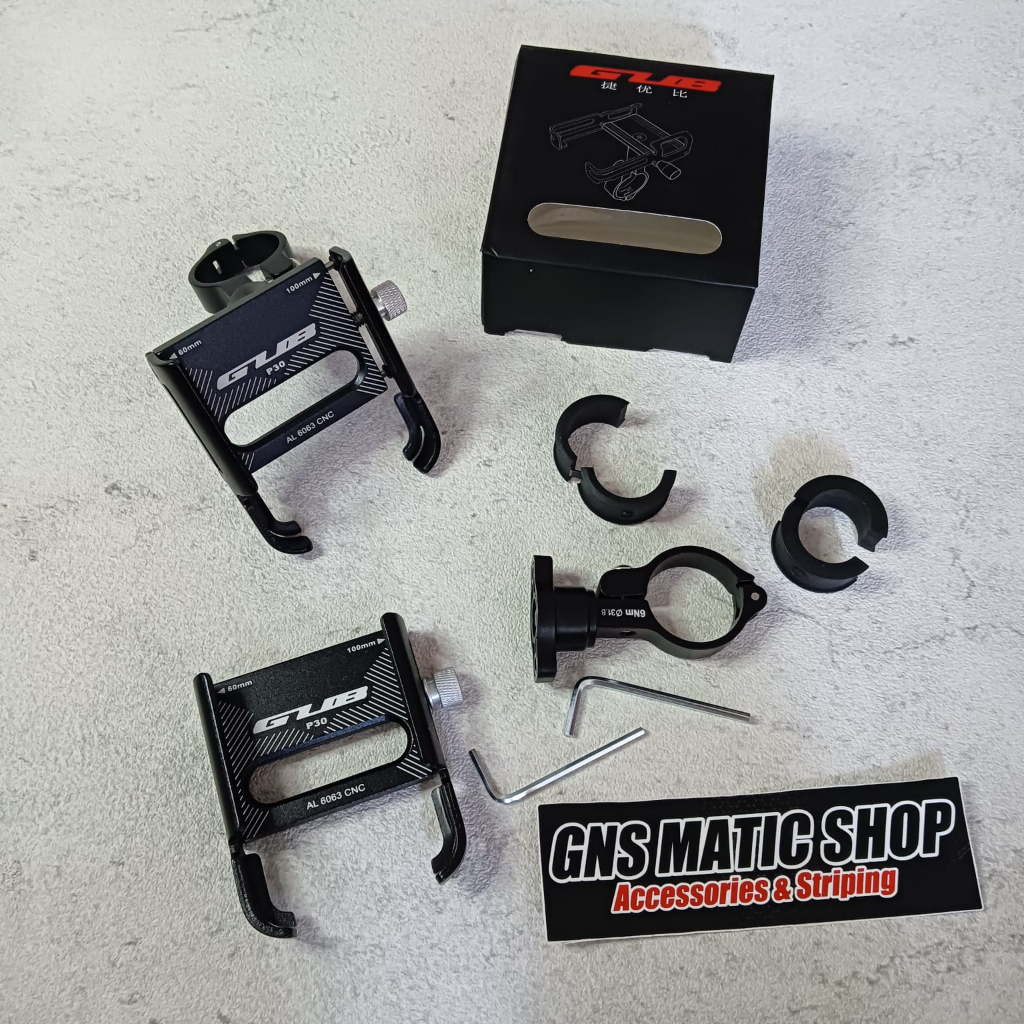 Jual holder hp gub p30 alumunium flexible motor sepeda phone holder hp ...