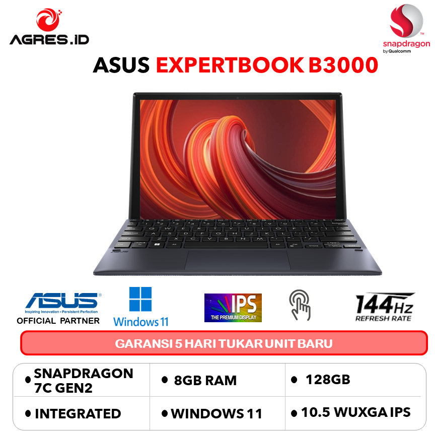 Jual ASUS Expertbook B3000 Snapdragon 7C Gen2 8 Core 8GB 128GB W11 10.5 ...