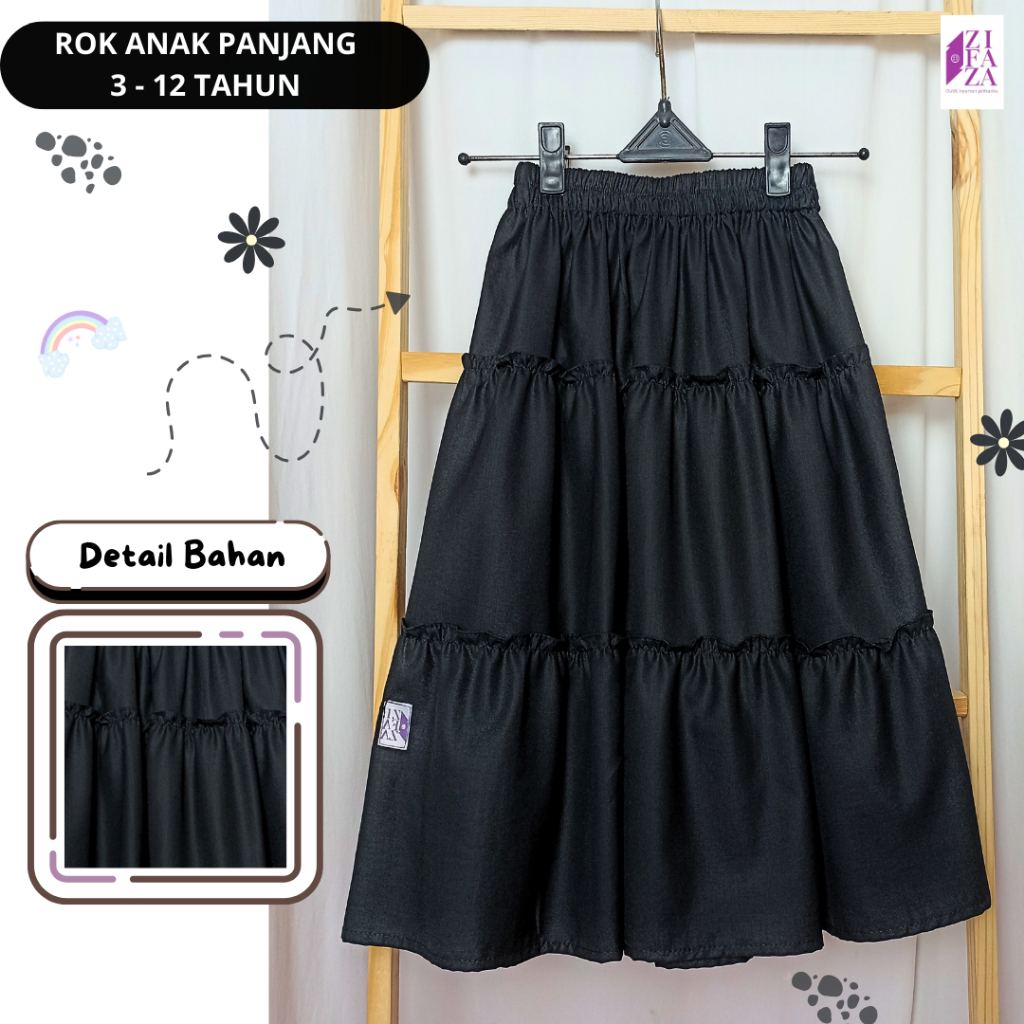 Jual Rok Hitam Panjang - Androk Wanita - Harga Rok Hitam Sekolah SD ...