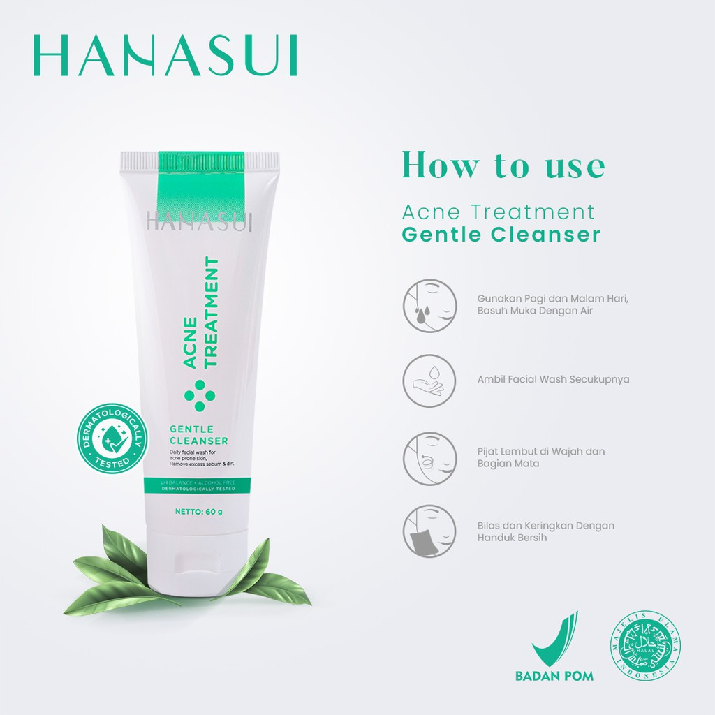 Jual HANASUI ACNE TREATMENT GENTLE CLEANSER facial foam acne | Shopee