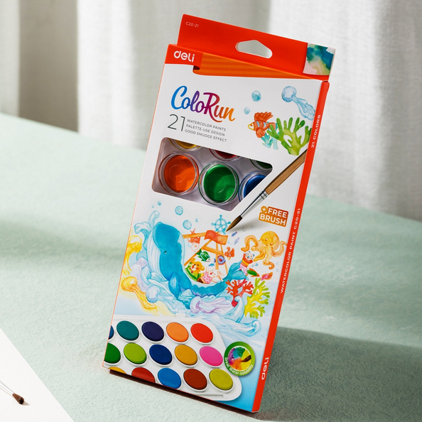 Jual Deli Solid Watercolor Paint Art Painting School Supplies Cat Air