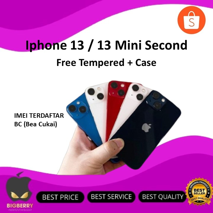 Jual Second iPhone 13 / 13 Mini 128GB 256GB 512GB Pink / Blue