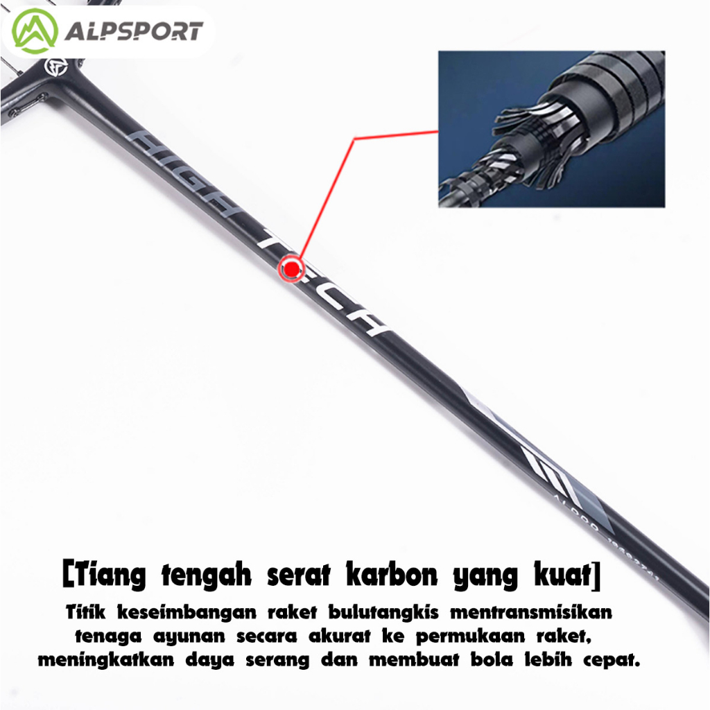Jual ALPSPORT RR【2Raket + Tas】4U G5 100% Serat Karbon Penuh Desain Asli ...