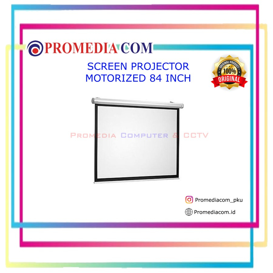 Jual Layar Proyektor Screen Projector Motorized 84 Inch Shopee