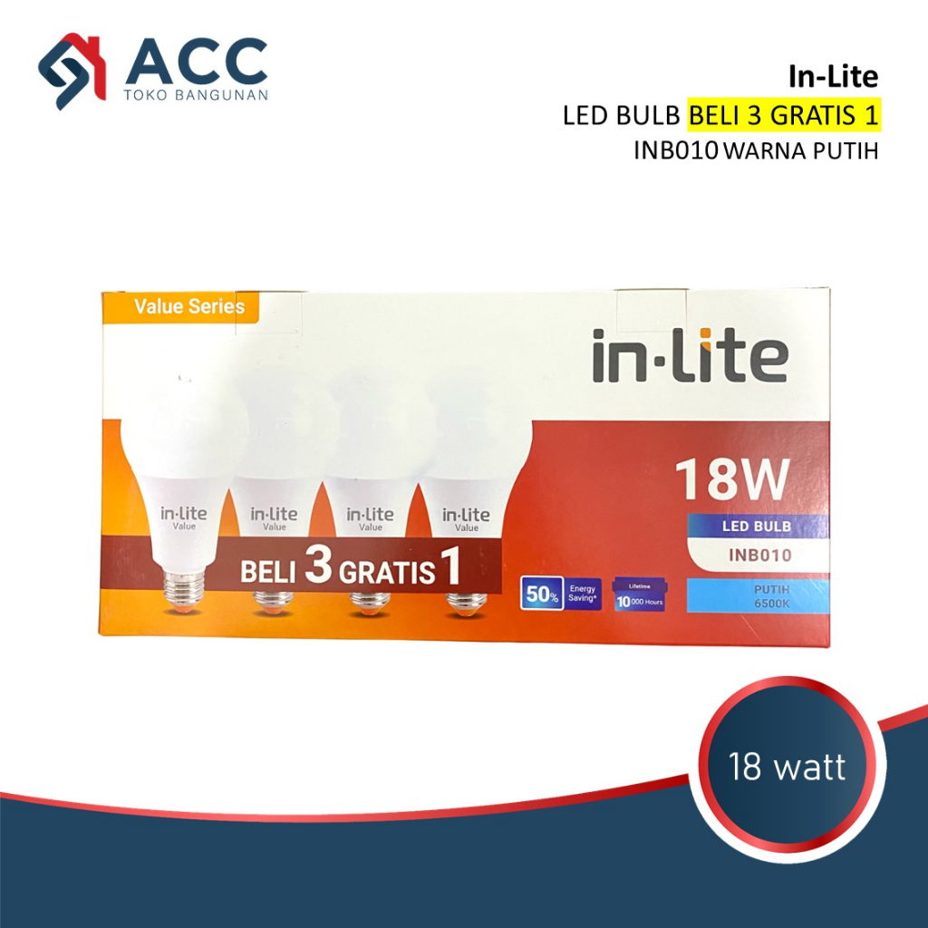 Jual Inlite Inb010 Value Series Led Bulb 5w 7w 9w 12w 15w 18w Paket