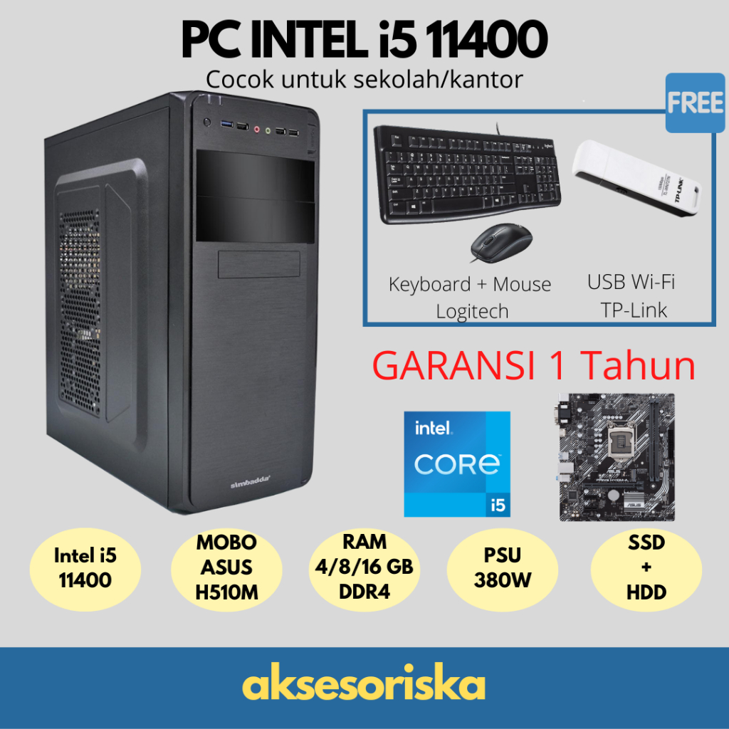 Jual Paket Cpu Komputer Pc Rakitan Intel Core I Gen Shopee