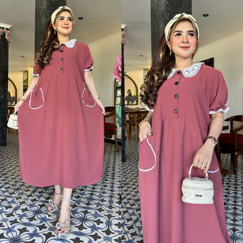 Jual Amanda daster saku lucu/dres cewek korea style remaja/dres elagan