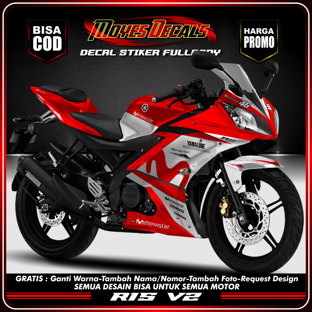 Jual Decal R15 V2 Full Body MOVISTER Dekal R15 V2 Stiker R15 V2 Full ...