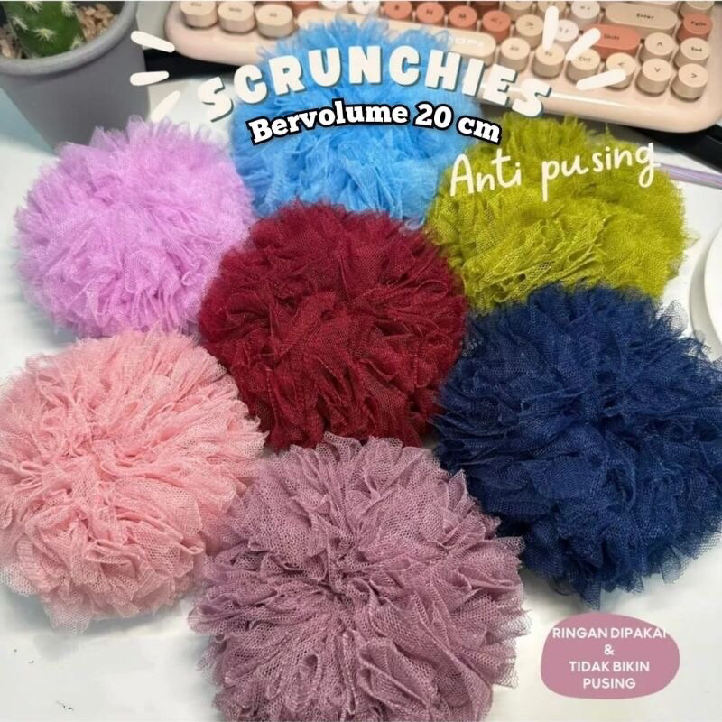 Jual Cepol Volume SCRUNCHIE TILE TULLE JUMBO 20 CM | Shopee Indonesia