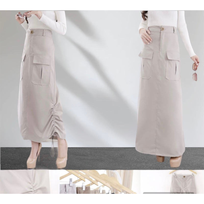 Jual Premium Impor Aishi Korean Style | Rok Cargo Wanita Casual Panjang ...
