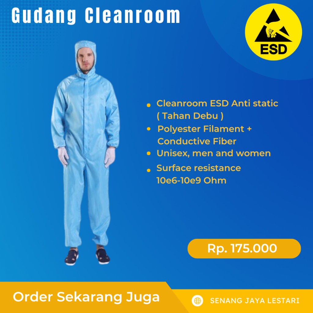 Jual Esd Coverall Jumpsuit Wearpack Cleanroom Statis Antistatic