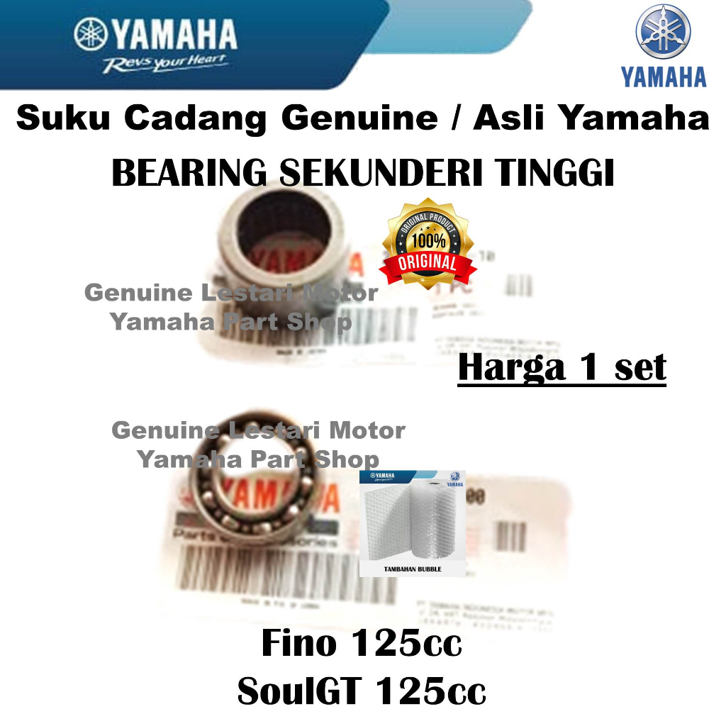 Jual Laher Bearing Bering Roces Sekunderi Tinggi Fino SoulGT 125 Asli ...