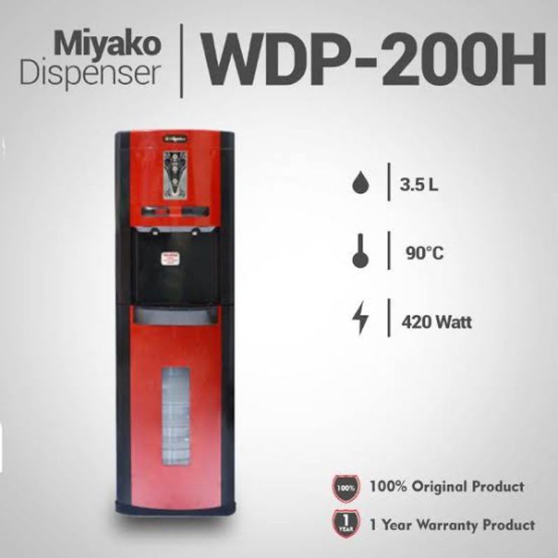 Jual Miyako Dispenser Air Galon Bawah Bottom Loading Hot Dan Normal Wdp 200 H Khusus Makassar 2411
