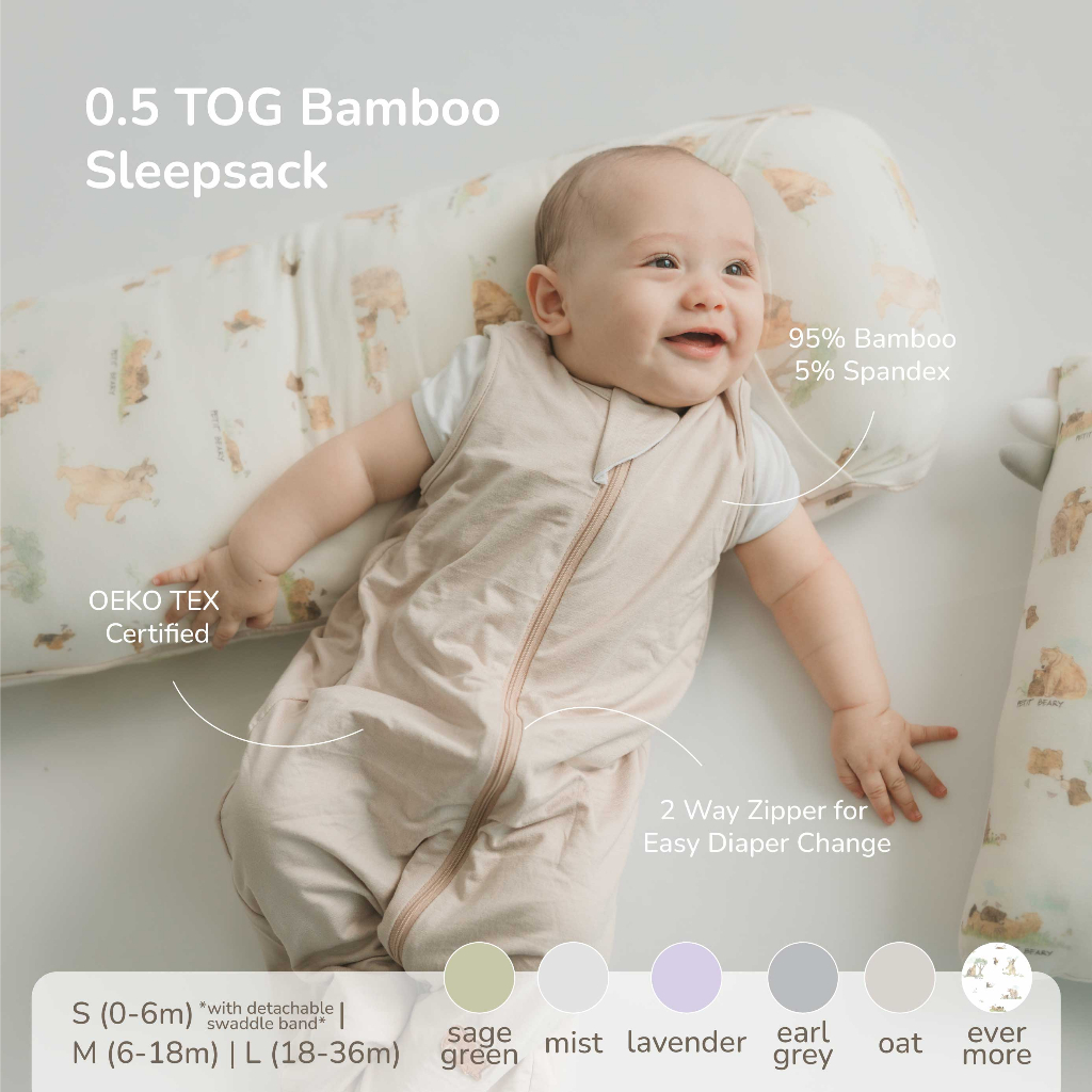 Jual 0.5TOG Bamboo Sleepsack & Swaddler / Wearable Blanket S M L