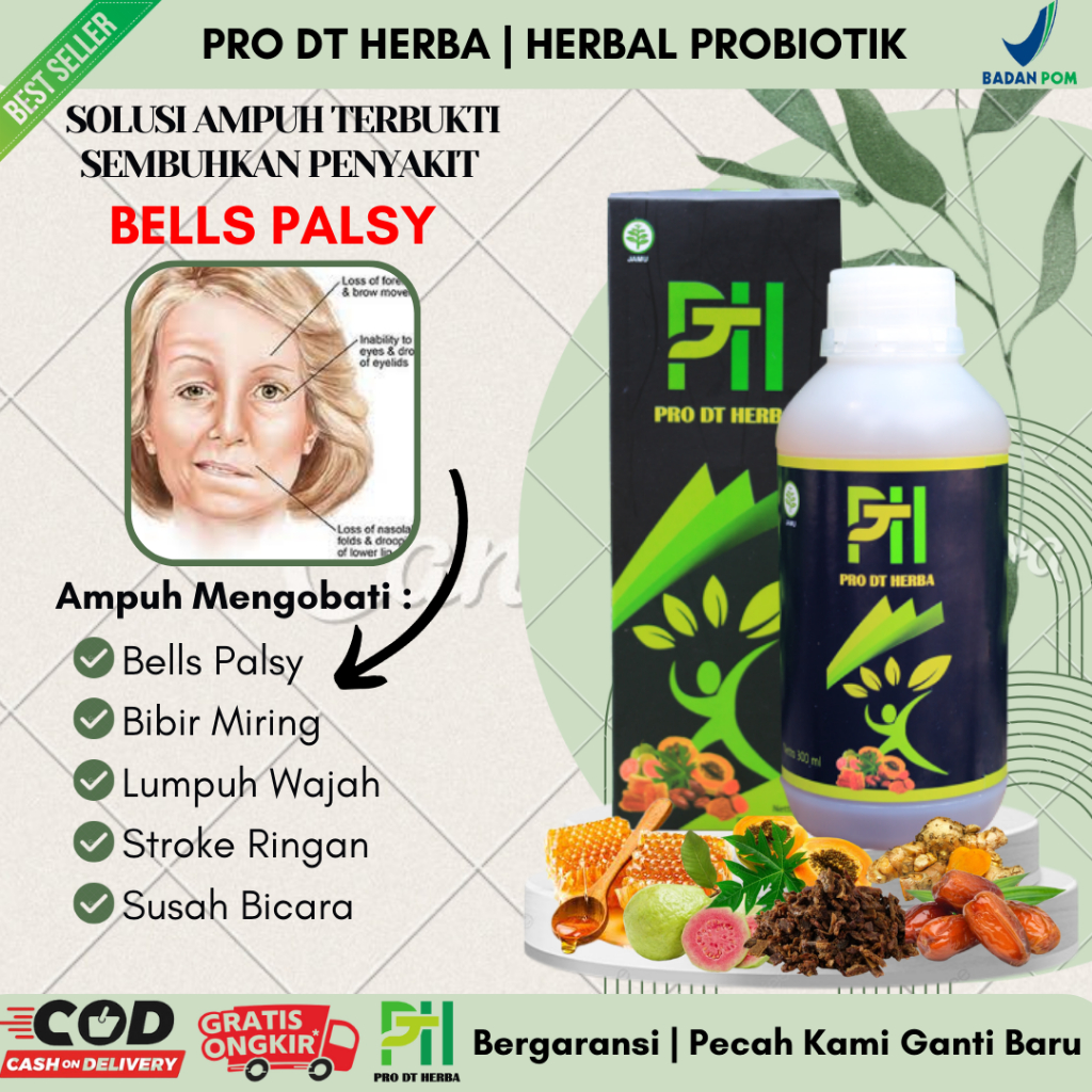 Jual Obat Bells Palsy Herbal Stroke Ringan / Obat Bells Palsy Ampuh ...